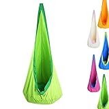 Pink Papaya Hängehöhle Doodle für Kinder, komfortabler - TÜV geprüfter - Hängesessel mit Sitzkissen, Hängesitz/Schaukelsitz - Grü
