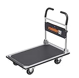 Meister Plattformwagen 'cut-off' - Klappbar - Bis 300 kg Tragkraft - Feststellbremse / Transporthilfe mit Lenkrollen / Paketwagen mit Antirutsch-Beschichtung / Klappwagen aus Stahl / 8985630
