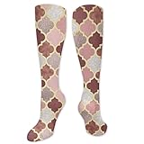 Hohe Socken, Crew-Socken für Damen und Mädchen, warm, roségold, marokkanisch, atmungsaktiv, Sportsocken, lässige Thermosocken für Outdoor-Sportsock