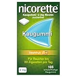 NICORETTE Kaugummi 2mg freshfruit – Nikotinkaugummi zur Raucherentwöhnung – Fruchtgeschmack –2mg Nikotin – Rauchen aufhö