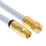 10m Koaxial Sat Antennen Kabel 135dB Kupfer F-Stecker auf Koax Stecker Vergoldet Digital Class A+ Antennenkabel 3D 4K Ultra HD