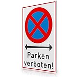 FLAGLY Premium Schild Parken verboten 30x20cm aus 3mm PVC Hartschaumplatte MADE IN GERMANY - stabiles Hinweisschild / Warnschild, wetterfest & UV-beständig - Parkverbot S
