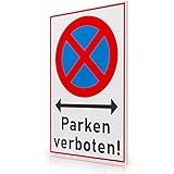 FLAGLY Premium Schild Parken verboten 30x20cm aus 3mm PVC Hartschaumplatte MADE IN GERMANY - stabiles Hinweisschild / Warnschild, wetterfest & UV-beständig - Parkverbot S