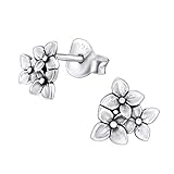 Laimons Damen-Ohrstecker Damenschmuck Blume Orchidee oxidiert Sterling Silber 925