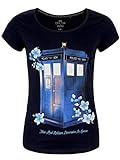 Doctor Who Damen T-Shirt Floral Tardis Baumwolle blau - XL
