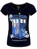 Doctor Who Damen T-Shirt Floral Tardis Baumwolle blau - XL