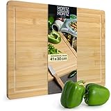Moritz & Moritz Schneidebrett Bambus Groß - 45 x 34 x 2 cm - Schneidebretter mit Saftrille - Zum Schneiden, Anrichten und S