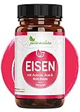 Eisen Kapseln hochdosiert + Pflanzliche Blutnährstoffe I 120 Eisen Kapseln I hoch bioverfügbar mit Acai, Rote Beete, Vitamin C aus Acerola, Folsäure, Vitamin B2 & B12 I Made in Germany I Veg