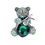 Nette Strass Panda Broschen für Frauen Vintage Essen Bambus Panda Pin Tierschmuck