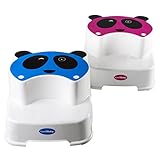 Baby Doppelstufen Schemel – Der Zwinkernde Panda – Kinder Tritthocker – Perfekt für Kinder-Badezimmer oder Kleinkind Toiletten Training