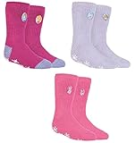 HEAT HOLDERS 3 Paar Mädchen Thermo-Slipper Grip-Socken mit Aufschrift, Größe UK 12½-3½ EUR 31-36, 3 Pairs Girl S