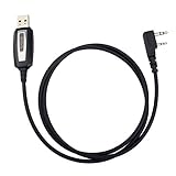 Retevis USB Programmierkabel für 2- Pin QUANSHENG PUXING WOUXUN TYT BAOFENG UV5R KENWOOD Funkgräte (Schwarz)