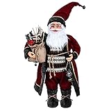 JHKJ ​Stehender Weihnachtsmann Puppe Weihnachtsmann Figur Weihnachtsfigur Figur Dekoration Weihnachten Sammelfiguren ​Tischdeko Weihnachtsschmuck,A,45cm/17.7