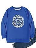 YNALIY Damen Frohe Küken Sweatshirt Rundhalsausschnitt Pullover Langarm T-Shirt Pullover Weihnachten Top Letter Print Sw