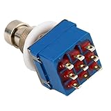E Support™ 3PDT 9 Pins Box Stomp Gitarren-Effekt-Pedal Fußschalter True Bypass Metall B