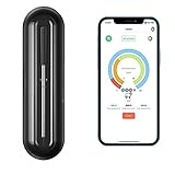 Bewahly Bluetooth Fleischthermometer, Kabellos Grillthermometer , Smart App-Steuerung Digital Bratenthermometer, Funk Wasserdicht Ofenthermometer für Küche, Ofen, Grill, Fleisch, Braten, BBQ