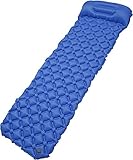 Isomatte Camping Selbstaufblasbare Aufblasbare leichte Rucksackmatte langlebige wasserdichte Luftmatratze kompakte Wandermatte mit Kopfkissen, für Camping, Reise, Outdoor, Wandern, Strand (Blau)