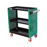 QWEEF Garage DIY DIY Tools Wagen Werkzeugregal 3 Tier Werkzeugwagen auf Rädern Heavy Duty Garage Werkstatt Werkstattwagen (Color : Green, Größe : 80x42x92cm)