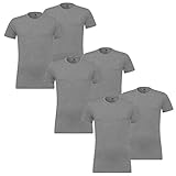 6 er Pack Levis 200SF Crew T-Shirt Men Herren Unterhemd Rundhals, Bekleidungsgröße:XL, Farbe:758 - Middle Grey mélang