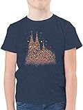 Kinder Karneval und Fasching Kostüme - Kölner Dom Konfetti - 116 (5/6 Jahre) - Dunkelblau Meliert - köln t-Shirts Kinder - F130K - Kinder Tshirts und T-Shirt für Jung