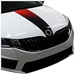 D082 Motorhauben Dekor passgenau Folie Powerdome Aufkleber Design Zubehör Vinyl (Wabenmuster Schwarz Rot)