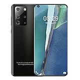 YouthRM Android 10 Note 20 4G/5G Smartphone Entsperrt 12GB RAM+512GB ROM7,2 Zoll Dewdrop-Bildschirm, DREI Kartensteckplätze 5000mAh (+128G Speicherkarte),Black