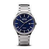 BERING Herren Analog Quarz Solar Collection Armbanduhr mit Titan Armband und Saphirg