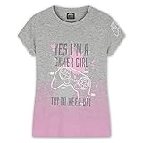 CityComfort T-Shirt Mädchen, Mädchen T-Shirt für Gamer, Coole Sachen für Mädchen, Nerd Geschenke, 122-170 (Grau/Rosa, 9-10 Jahre)