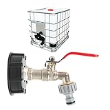 STEEIRO IBC Auslaufhahn 1/2', Wasserhahn Tank Adapter Kugelauslaufhahn Für IBC-Regenwassertanks Gartenschlauch Wasserhahn Ablassadap