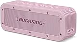 BOGASING M4 Bluetooth Lautsprecher, Tragbarer Musikbox mit IPX7 Wasserschutz, 40W Umwerfendem Sound mit Starkem Bass Kabelloser Bluetooth Box, Freisprechfunktion, 24 Stunden Akkulaufzeit (Pink)