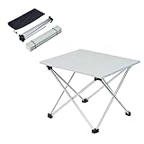 ANPPEX Aluminium Tragbarer Camping Tisch, Ultraleicht Zusammenklappbar mit Tragetasche, Roll up Klapptisch für Picknick, Camping, Wandern, Reisen, Angeln, Strand, G