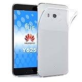 EAZY CASE Hülle kompatibel mit Huawei Ascend Y625 Schutzhülle Silikon, Ultra dünn, Slimcover, Handyhülle, Silikonhülle, Backcover, Durchsichtig, Klar Transp