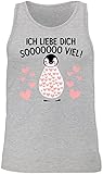 Shirtracer Valentinstag Partner Geschenke - Ich Liebe Dich Soooo viel! mit Pinguin - XXL - Grau meliert - I Love You - BCTM072 - Tanktop Herren und Tank-Top M