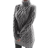 ZYUD Kleid Damen, Kleid Damen Elegant, Kleider Damen Festlich, Damenmode Casual Rivet Hedging Langarm Gestrickter einteiliger Hüftrock Strickkleid Damen Pulloverkleid Eleg