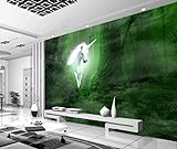 Tapete 3D Fototapete Einhorn Weißes Pferd Traumwald Tapeten 3D Effekt Vliestapete Wohnzimmer Schlafzimmer Wandbilder Wanddek