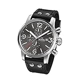 TW Steel Unisex Erwachsene Chronograph Quarz Uhr mit Leder Armband MS93