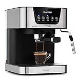 Klarstein Arabica Espressomaschine - 1050 Watt, 15 Bar, 1,5 Liter Wassertank, LED Digital-Display, abwaschbares Tropfgitter, bewegliche Aufschäumdüse, abnehmbarer Wassertank, E