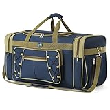 Reisetasche für Frauen & Männer Faltbare Weekender-Reisetasche 65 cm Leichtes Oxford-Tuch Extra großes Sportgepäck Riesige Wasser- und Reißfestigkeit (Blau)