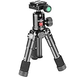 Neewer Tragbares Kompakt Desktop Makro Mini-Stativ mit 360-Grad-Kugelkopf, 1/4 Schnellwechselplatte, Tasche für DSLR Kamera, Video Camcorder bis zu 5 Kilogramm (50cm,Schwarz)