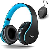 Bluetooth Over Ear Kopfhörer, Zihnic Wireless Faltbares Stereo Headset, Kabelloser Schalldämmung Kopfhörer mit Eingebautem MikrofonMicro SD/TF FM, On Ear Headphones für Phones/Pads/PC-Schwarz B