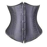 Corsage für Frauen Vintage Unterbrust Korsett Übergröße Steampunk Bustier Taille Cincher Top - Grau - 4X-Larg