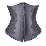 Corsage für Frauen Vintage Unterbrust Korsett Übergröße Steampunk Bustier Taille Cincher Top - Grau - 4X-Larg