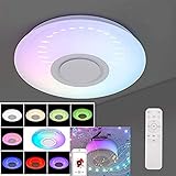 HITECHLIFE Smart Bluetooth Deckenleuchte, Badezimmer Led Deckenleuchte Mit Sternenhimmel Lampenschirm/Musik Bluetooth Lautsprecher Moderne Led Pendelleuchte Unterstützung App - 36w