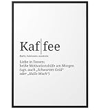 Papierschmiede® Definition: Kaffee | A4 | Poster für Wohnzimmer, Schlafzimmer, Küche, Esszimmer | Wandbild Geschenk Wanddeko - ohne R