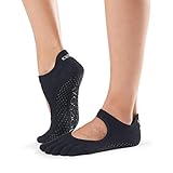 Toesox Unisex-Erwachsene Full Toe Bellarina Yoga-Socken, Schwarz, S