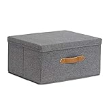 LOVE !T STORE !T IT 672586 Ordnungsbox, mit Deckel, Polyester/MDF, grau, 43x33x21