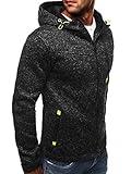 VECDY Herren Bluse,Räumungsverkauf- Herren Hoody Zipper Slim Hoodies Sweatshirts Pullover Mantel Jacke Lässiges Komfortoberteil(Schwarz,52)