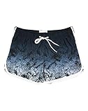 APTRO Damen Badeshorts Kurze Badehose Strand Wassersport Shorts Boardshorts UV Schutz Sommer Sport Gym Shorts Farbverlauf Grau WS211 XL