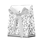 ITODA Geschenkbox 50 Stück Geschenkverpackung Klein Set Geschenkschachtel mit Bändern Geschenkkarton Blumen Papierbox Süßigkeiten Bonbons Pappbox Geschenk Schachtel Hochzeit Geburtstag W