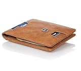 Kronenschein® Premium Herren Geldbörse mit Geldklammer Portemonnaie Männer Geldbeutel Slim Wallet Portmonee RFID Brieftasche Kreditkartenetui Kartenetui (Brown)